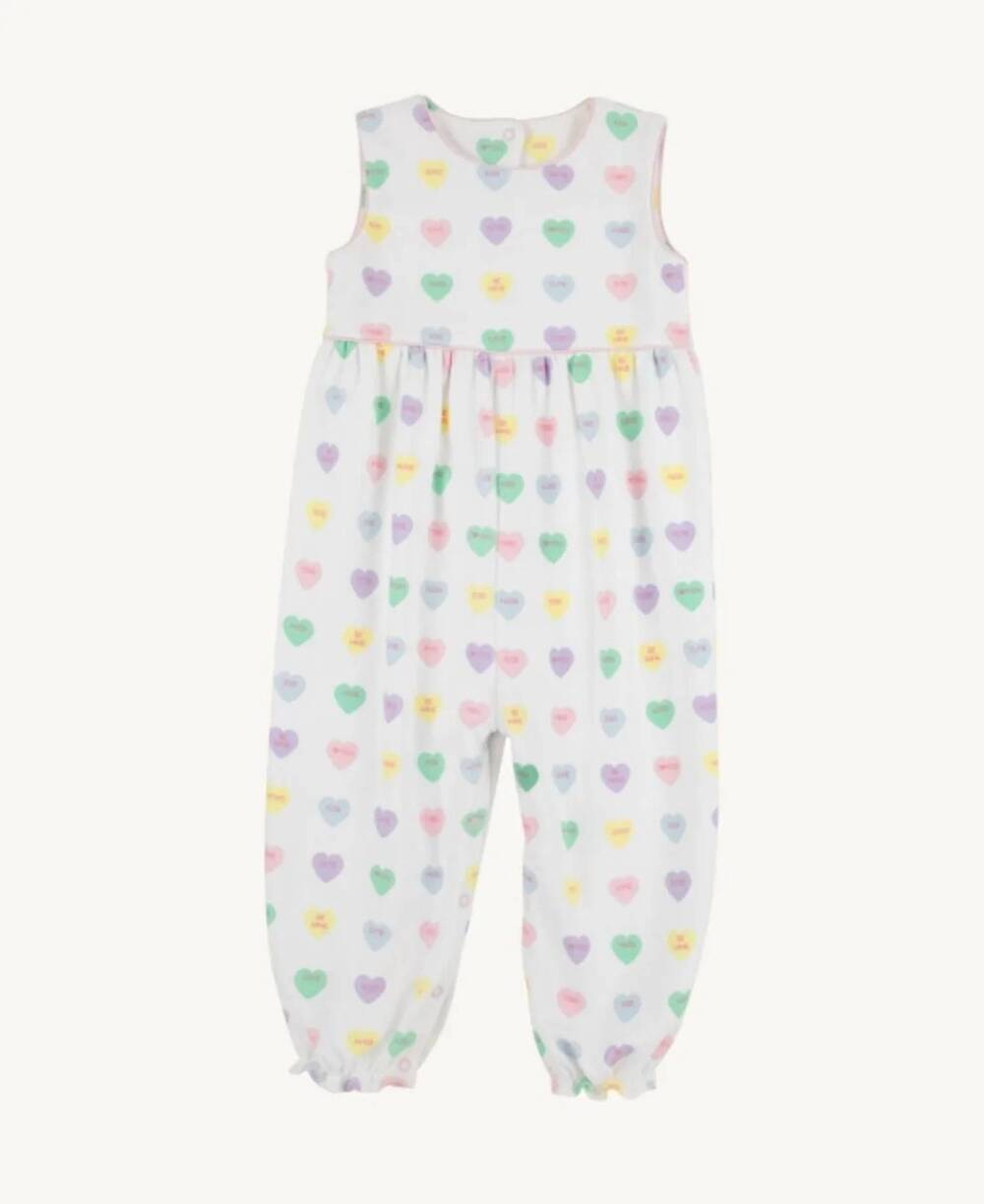 NEW THE BEAUFORT BONNET COMPANY girl's we heart you rebecca romper in pink